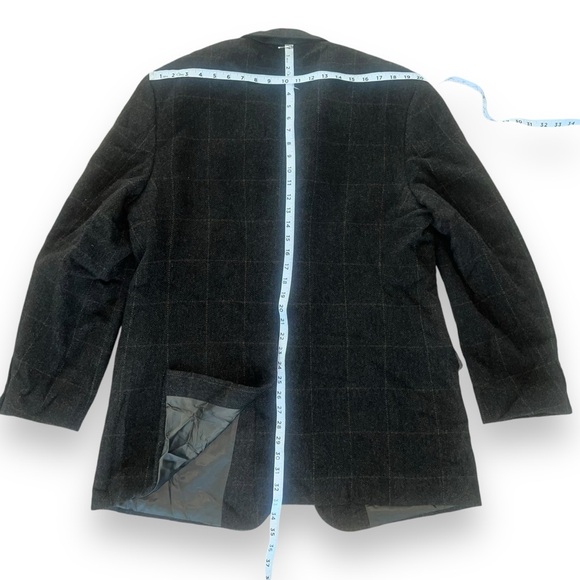 Brooks Brothers Blazer Sports Coat Jacket 100% Camelhair Windowpane Men 46 Green - Picture 6 of 9